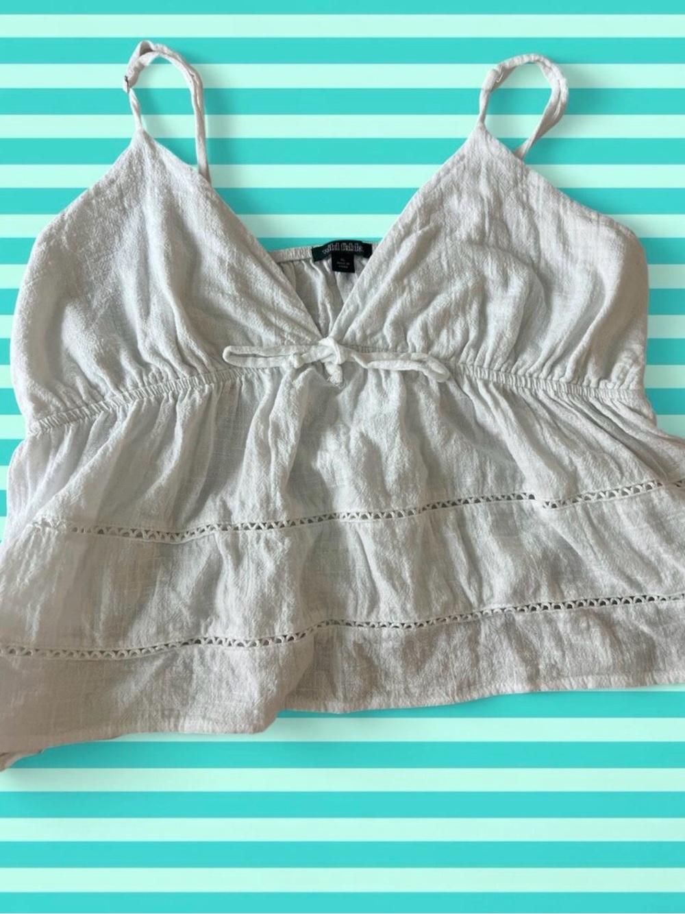 Wild Fable White Spaghetti Strap Tiered Tank Top! 🤍
